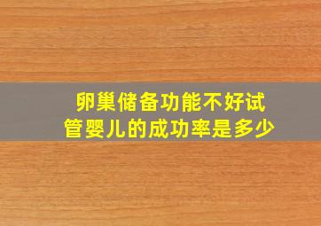 卵巢储备功能不好试管婴儿的成功率是多少