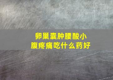 卵巢囊肿腰酸小腹疼痛吃什么药好