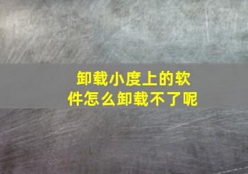 卸载小度上的软件怎么卸载不了呢