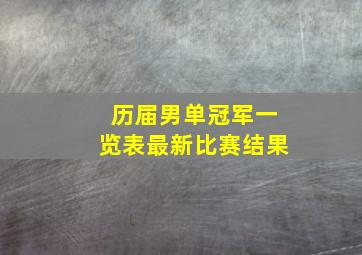 历届男单冠军一览表最新比赛结果