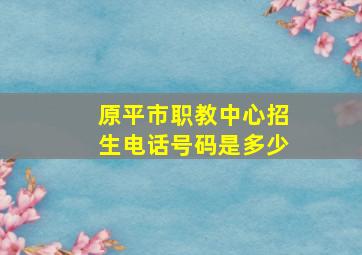 原平市职教中心招生电话号码是多少