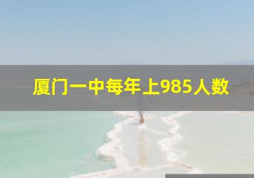 厦门一中每年上985人数