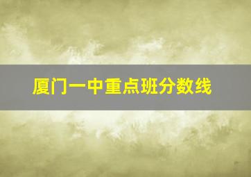 厦门一中重点班分数线