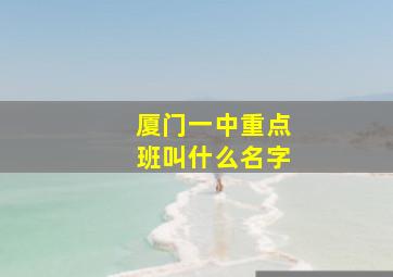 厦门一中重点班叫什么名字