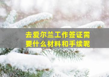 去爱尔兰工作签证需要什么材料和手续呢