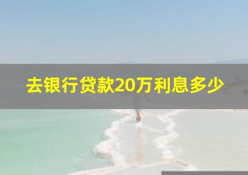 去银行贷款20万利息多少