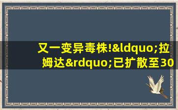 又一变异毒株!“拉姆达”已扩散至30多个国家