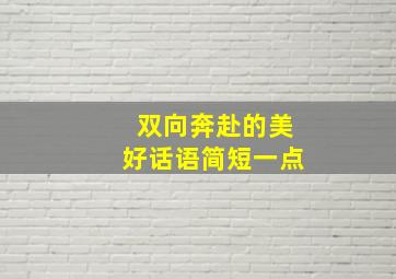 双向奔赴的美好话语简短一点