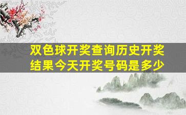 双色球开奖查询历史开奖结果今天开奖号码是多少