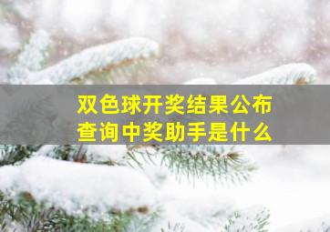 双色球开奖结果公布查询中奖助手是什么