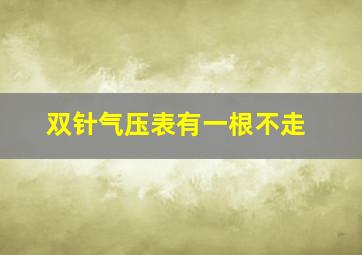 双针气压表有一根不走