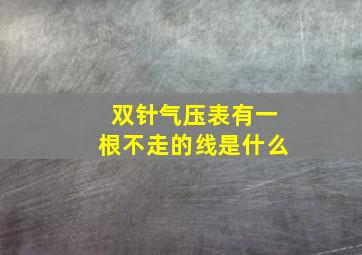 双针气压表有一根不走的线是什么