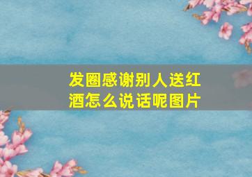 发圈感谢别人送红酒怎么说话呢图片