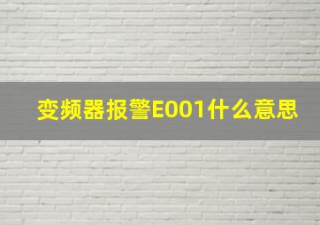 变频器报警E001什么意思