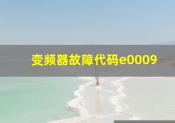 变频器故障代码e0009