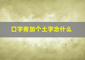 口字旁加个土字念什么