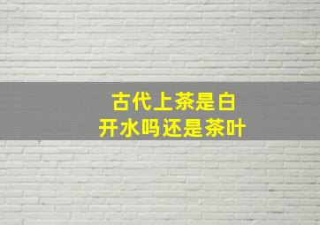 古代上茶是白开水吗还是茶叶