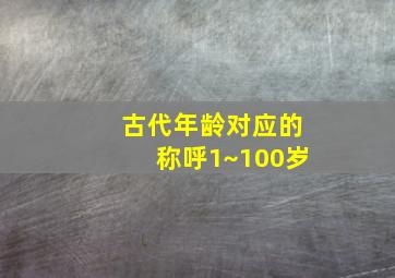 古代年龄对应的称呼1~100岁