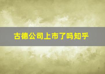 古德公司上市了吗知乎