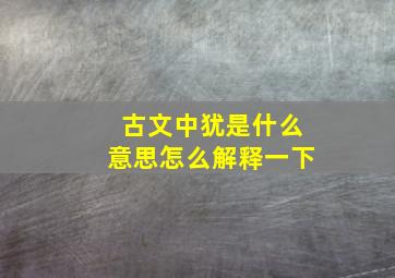 古文中犹是什么意思怎么解释一下