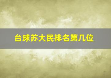 台球苏大民排名第几位