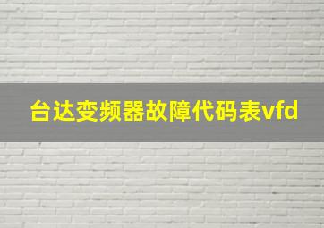 台达变频器故障代码表vfd