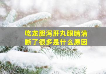 吃龙胆泻肝丸眼睛清晰了很多是什么原因