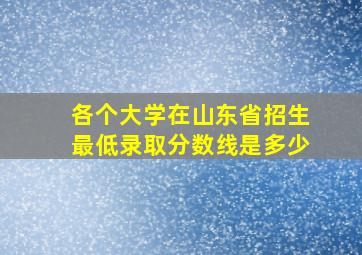 各个大学在山东省招生最低录取分数线是多少