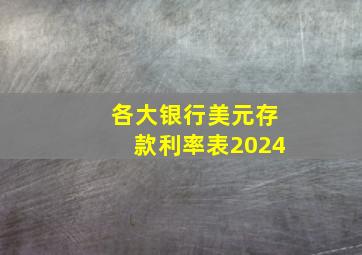 各大银行美元存款利率表2024