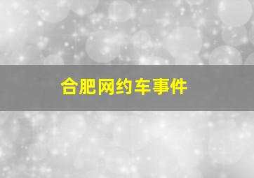 合肥网约车事件