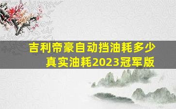 吉利帝豪自动挡油耗多少真实油耗2023冠军版