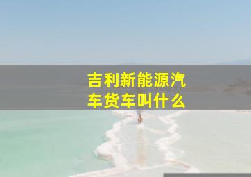 吉利新能源汽车货车叫什么