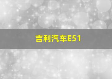 吉利汽车E51