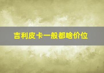 吉利皮卡一般都啥价位