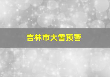 吉林市大雪预警