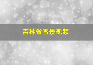 吉林省雪景视频