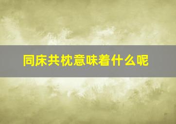 同床共枕意味着什么呢