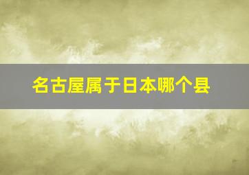 名古屋属于日本哪个县