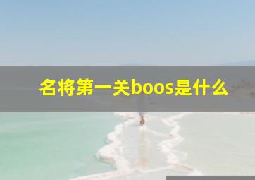 名将第一关boos是什么