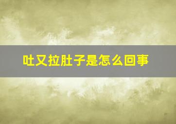 吐又拉肚子是怎么回事