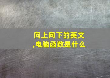 向上向下的英文,电脑函数是什么