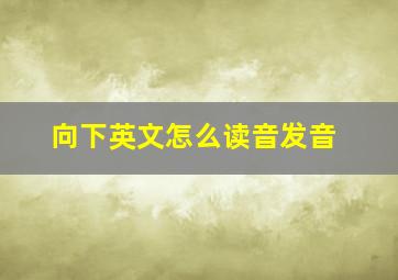 向下英文怎么读音发音