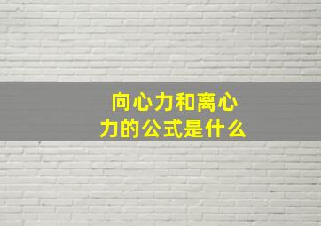 向心力和离心力的公式是什么