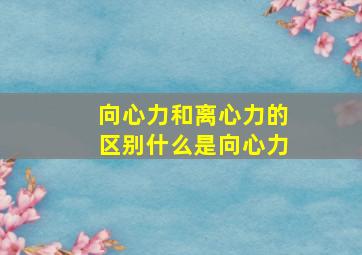 向心力和离心力的区别什么是向心力