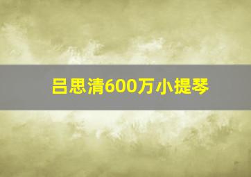 吕思清600万小提琴