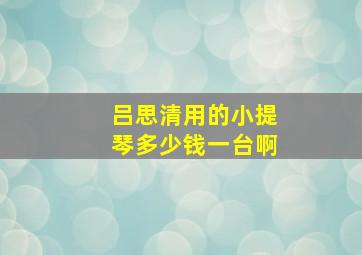 吕思清用的小提琴多少钱一台啊