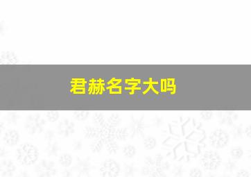 君赫名字大吗