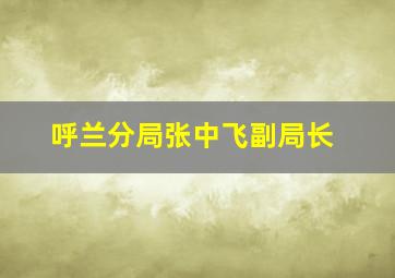 呼兰分局张中飞副局长