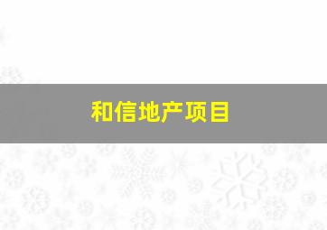 和信地产项目