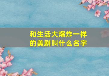 和生活大爆炸一样的美剧叫什么名字